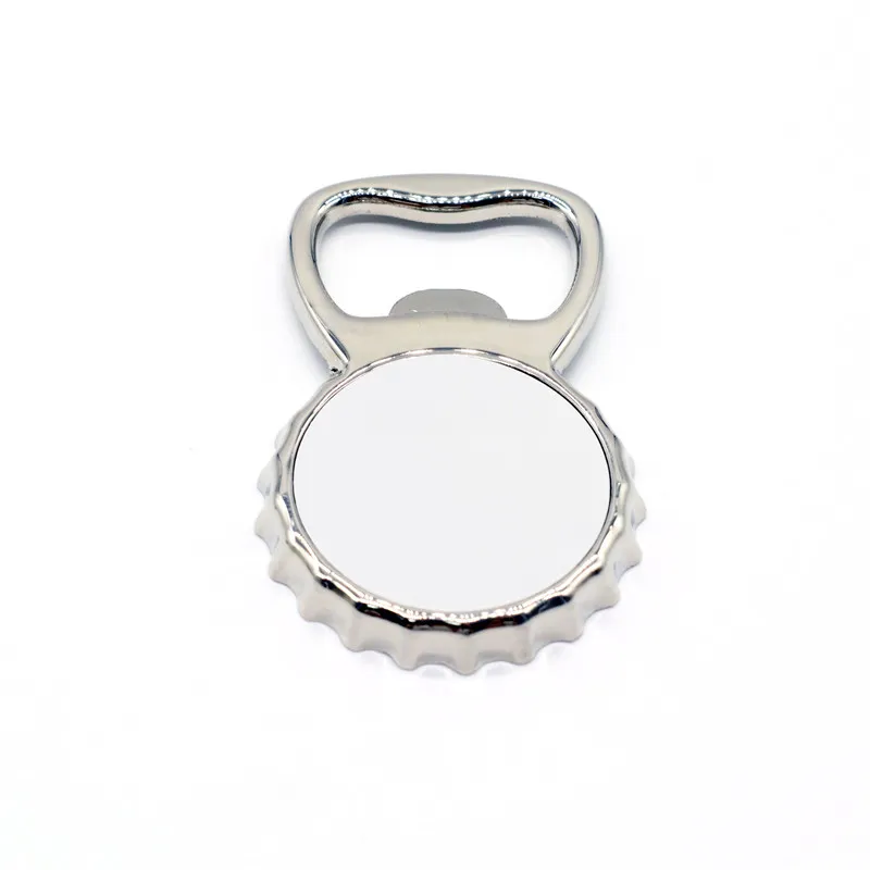 Personalized Bottle Cap-Shaped Opener Sublimation Fridge Magnet Zinc Alloy Blank DIY Wine Openers Festival Party Beer Corkscrew