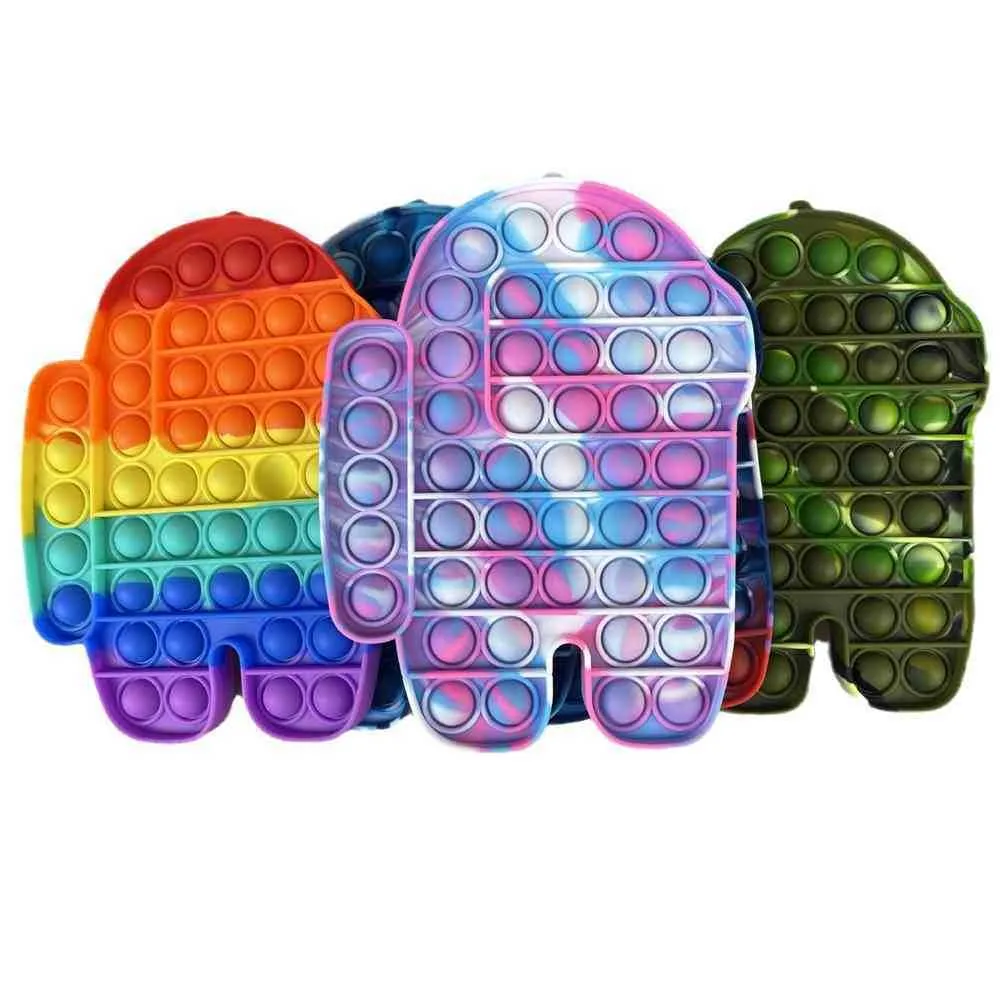 20cm Big Size Push Fidget Sensory Toys Tiktok Tie Dye Rainbow