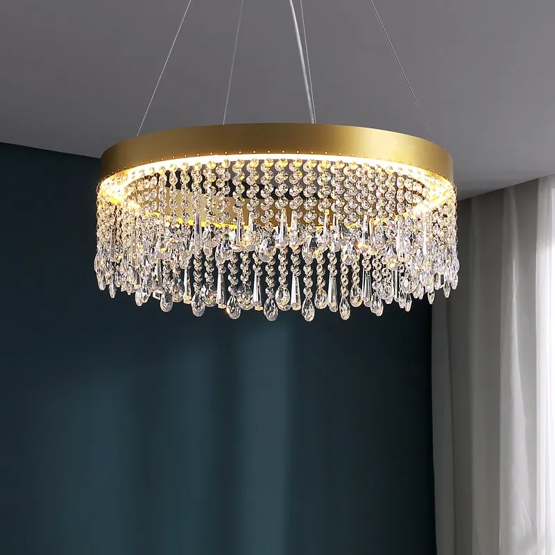 Lampadario di cristallo di lusso postmoderno soggiorni camera da letto nordica di fascia alta sala da pranzo semplici lampade atmosferiche luci decorative