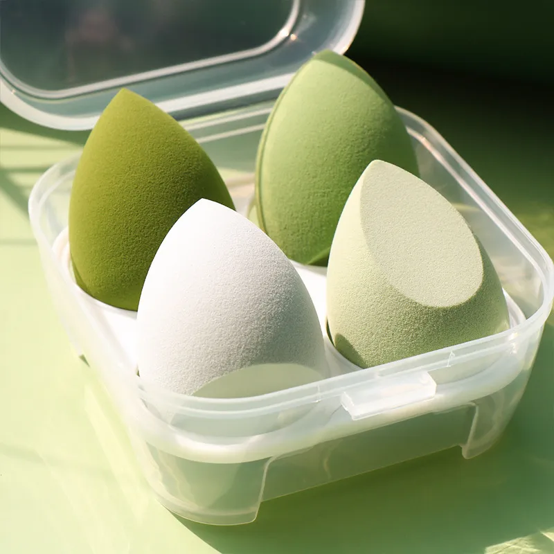 4pcs Makeup Blender Cosmetic Puff Sponge with Storage Box Foundation Powder Beauty Tools Women Make Up Accessories