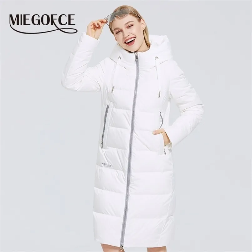MIEGOFCE hiver femmes veste longue chaude doudoune col montant avec une capuche froid chaud doudoune coupe-vent Parkas 210819