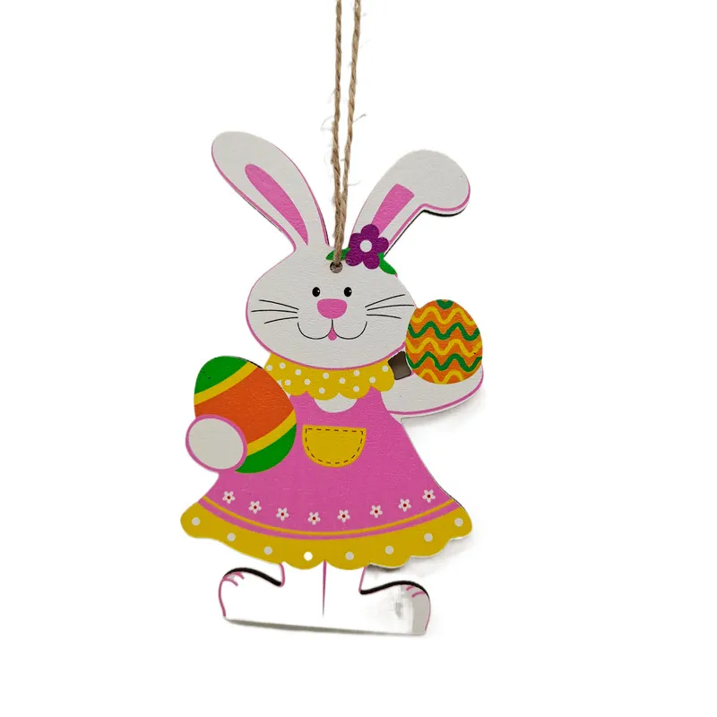 party decoration Easter Wooden Hanging Ornaments, Bunny Rabbit Themed Tags for Home Wall Tree Hanging Decor