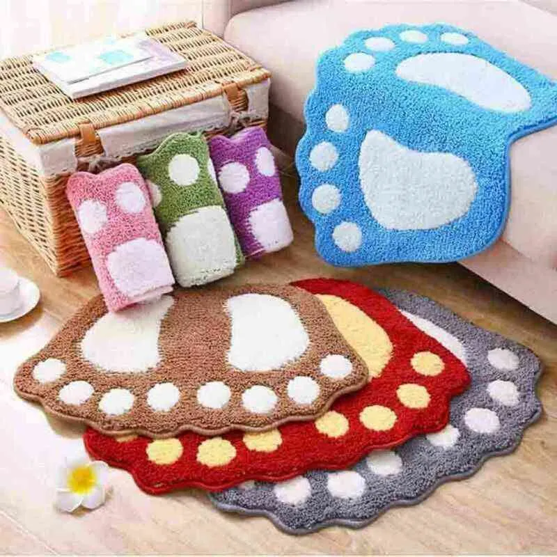 40*60CM Big Feet Bath Toilet Mat Bathroom RugsArea Rugs Carpet Doormat Floor Mat Absorbent Mats Foot Pad Rug 211109