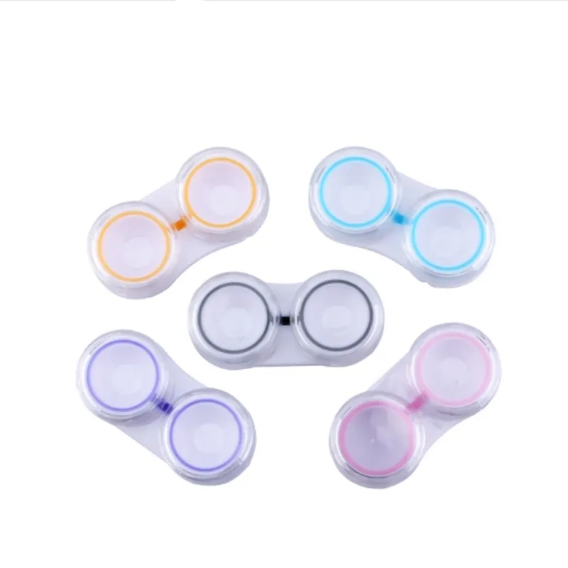 Conception étanche et anti-fuites Boîte à lunettes invisible Boîtes d'accompagnement Étui à lentilles Conteneur à lentilles à double boîte Accessoires pour lunettes