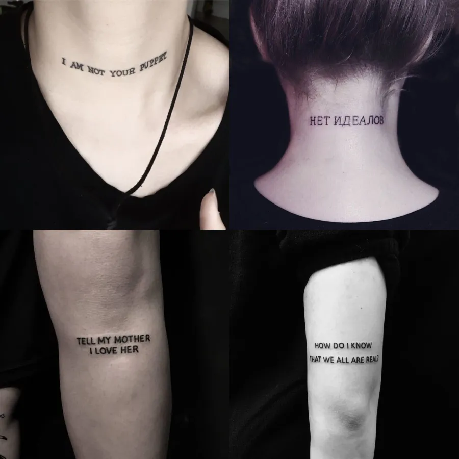 56Sheet Waterproof Temporary Tattoo Sticker Black Devil Doesnt Sleep  English Letters Tatoo Fake Tatto Neck Wrist For Woman Men From 9,04 € |  DHgate