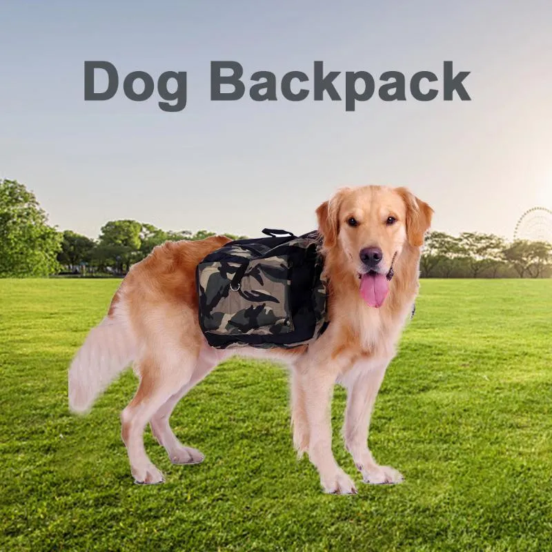 DHgate Multifunctional Dog Backpack Saddle Bag with Waterproof Zipper for Outdoor Hiking Camping Travel Pet Supplies