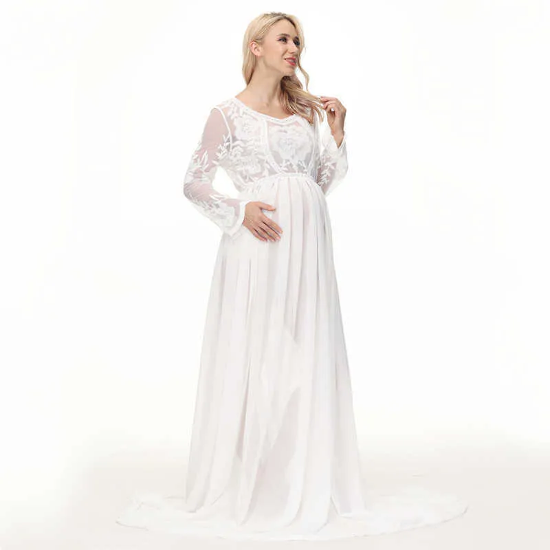 Elegant Crochet Lace Maternity Gown Perfect for Photoshoots! Shop Now!