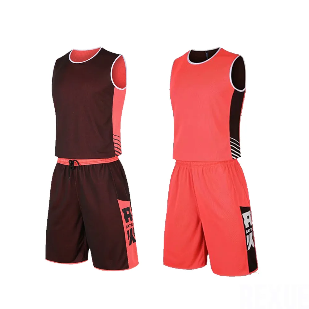 Double Side Reversible Men Basketball Youth Jersey Uniform Suits
