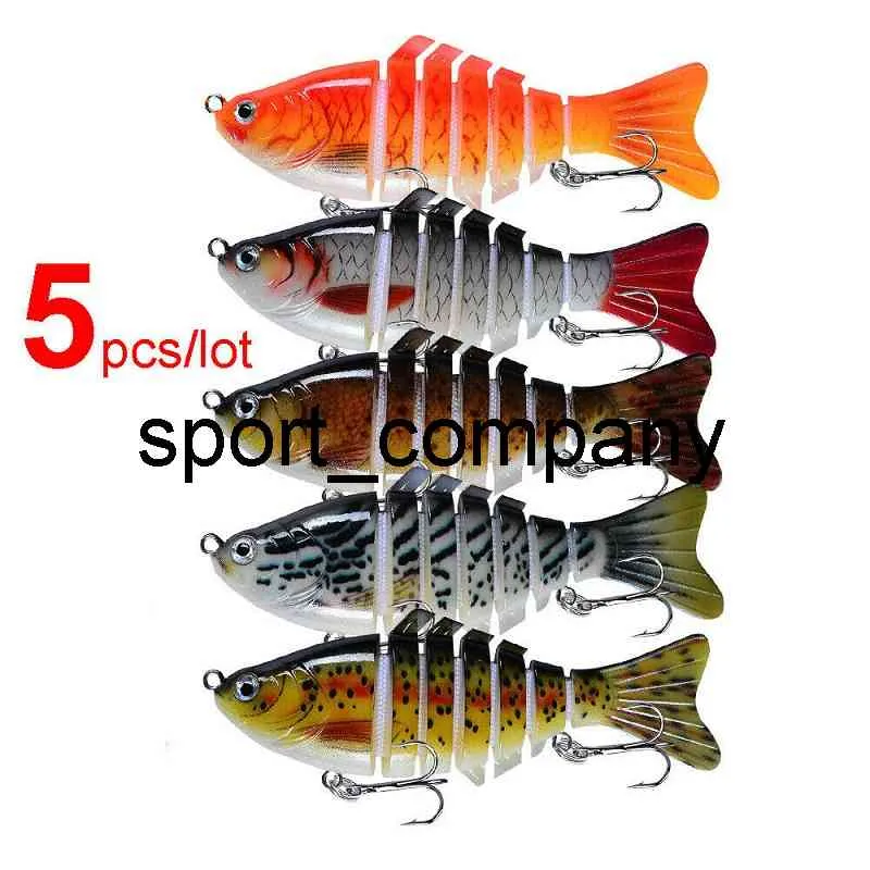 5Pcs 10cm Wobblers Pike Fishing Lures Fishing Tools Artificial Multi Jointed Sections Artificial Hard Bait Trolling Pike Carp
