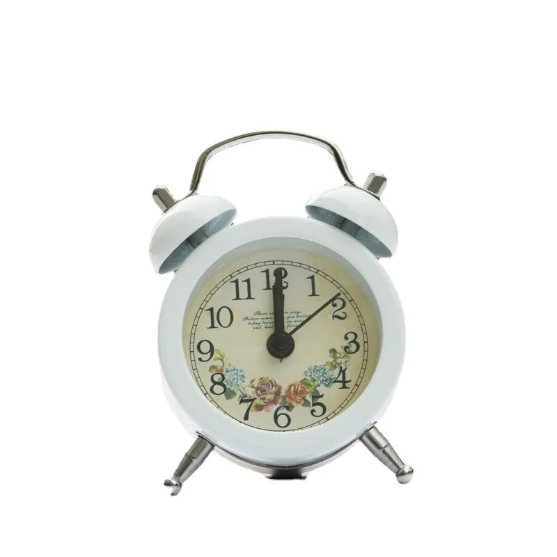 Outros relógios Acessórios para casa para quarto criativo Cute Mini Metal Alarm Clock Bedside Smart Life Electronic Desktop Pendule Horloge C