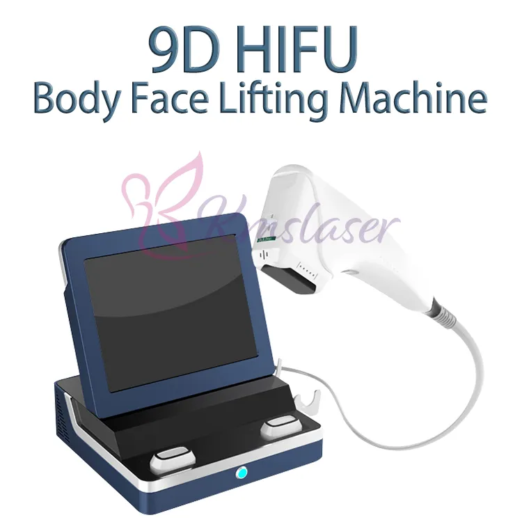 Портативный 9D HIFU для похудения машина с 8 картриджими для тела лица, поднимаясь оборудование для удаления морщин