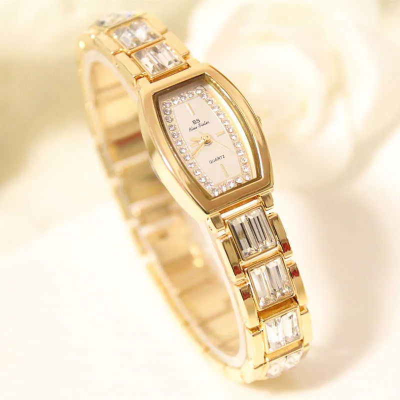 Kobieta Zegarki Znane Marka Diament Złoty Panie Zegarki Sukienka Square Mały Dial Wrist Watch Dla Kobiet Relogio Feminino 210527