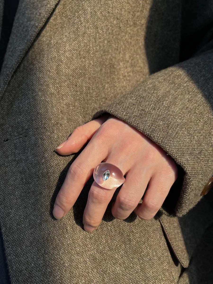 Bague Transparente il De D mon En Cristal R sine Acrylique