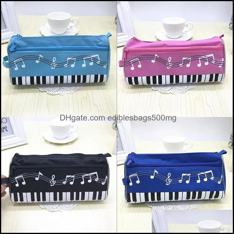 Étuis sacs fournitures affaires musique industrielle piano trousse à crayons sac en polyester double haute capacité boîte à stylos papeterie bureau école étudiant