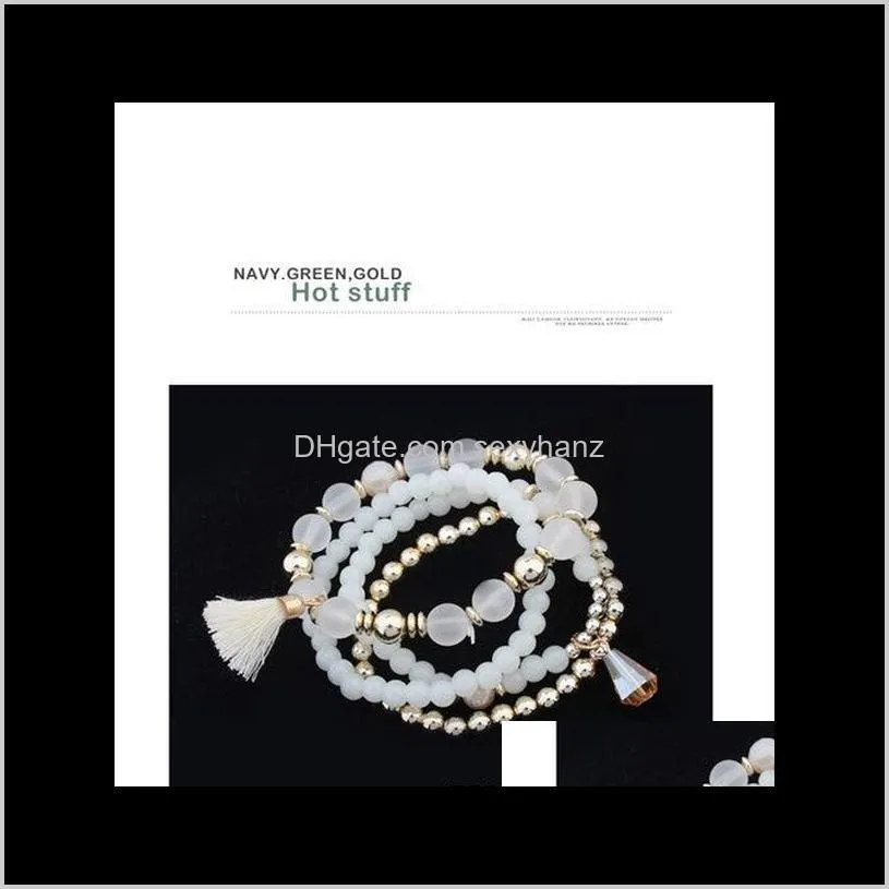 5 Styles Drop Dangle Bracelets for Women Multilayer Beads Bangle Tassel Bracelet Charm Jewelry Christmas Gift Kimter-B642S Z