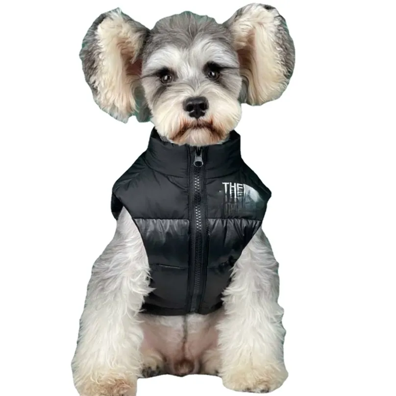 犬の顔の冬のペットの衣服、暖かい厚い白いアヒルのベスト、チワワ語フレンチブルドッグ子犬ジャケット210902