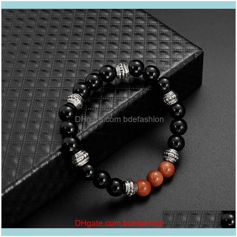 Natural volcanic stone 8mm beaded Bracelet Charms Bracelets Hip Hop Mens bracelet fashion jewelry Charm Bracelets