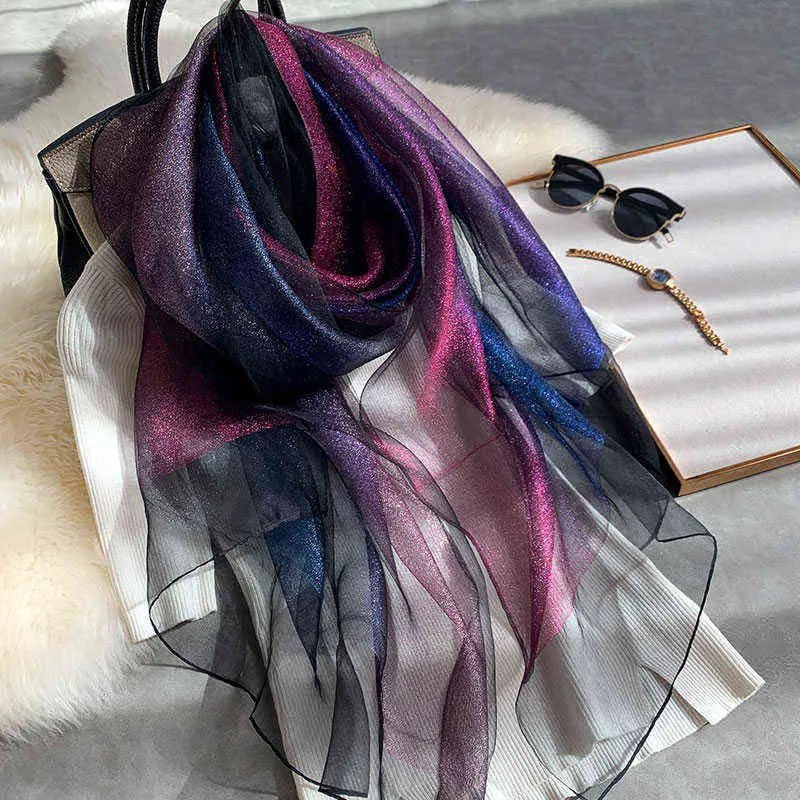 2022 New Silk Wool Scarf Women Fashion Shawls And Wraps Lady Travel Pashmina High Quality Scarves Winter Neck Wram Bandana Y220228