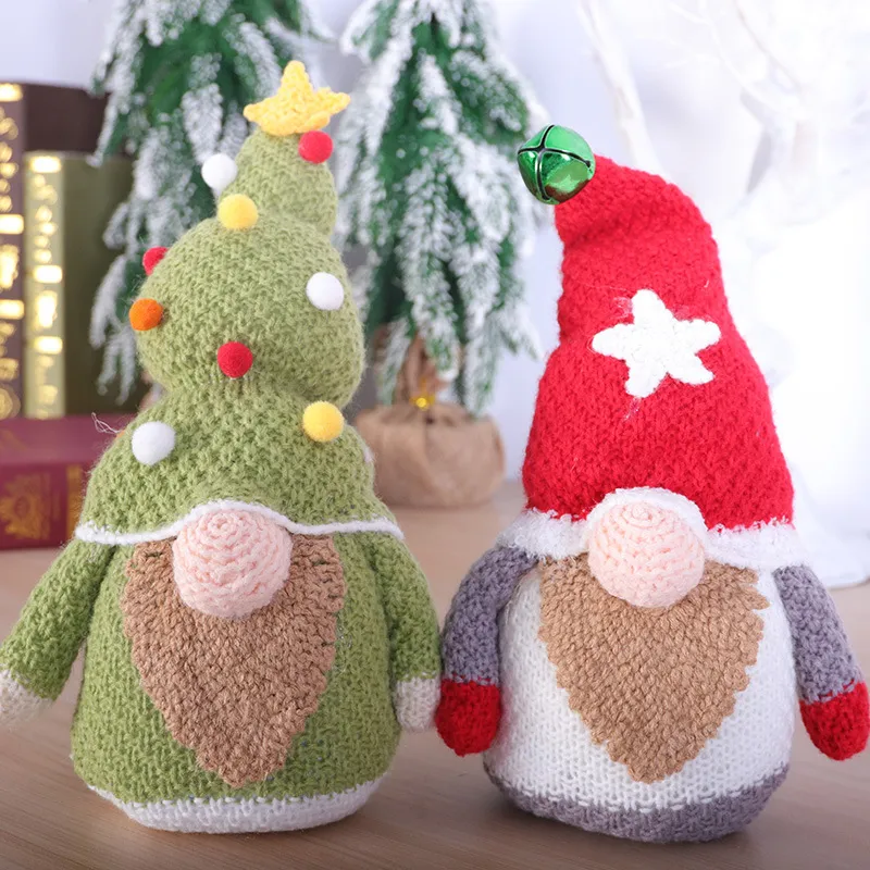 クリスマス装飾ノーム編み人形クリスマスツリーサンタ飾りクリスマスギフトパーティー用品XD24826