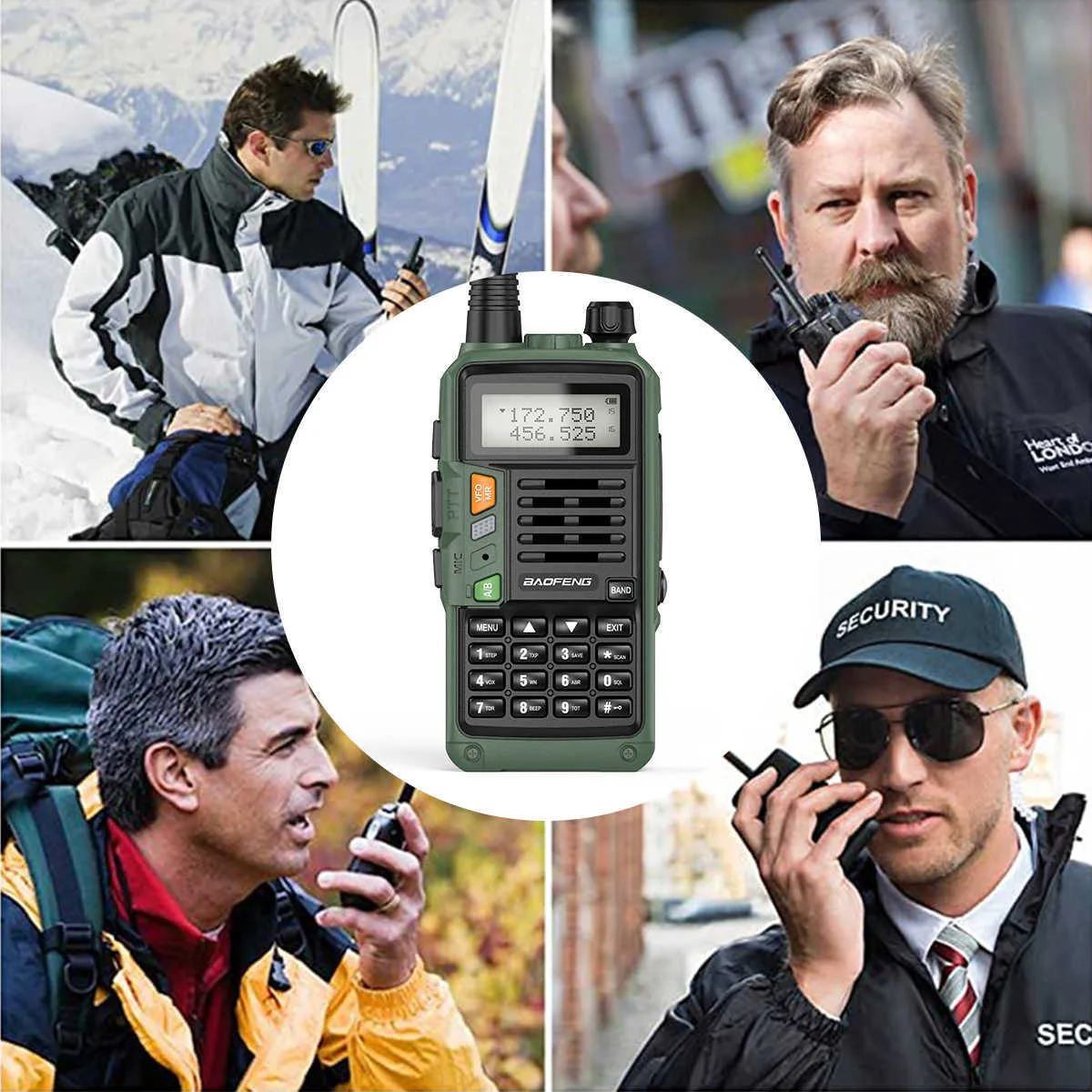 Green BAOFENG UV-S9 Plus 10W Powerful 50KM Handheld Transceiver With UHF VHF Dual Band Walkie Talkie Ham UV-5R Two Way_voghion.com
