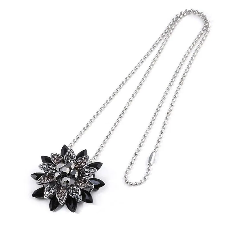 The Black Dahlia Necklace Vintage Flower Pendant Pins For Women Banquet Crystal Necklaces Jewelry From 11 14 DHgate