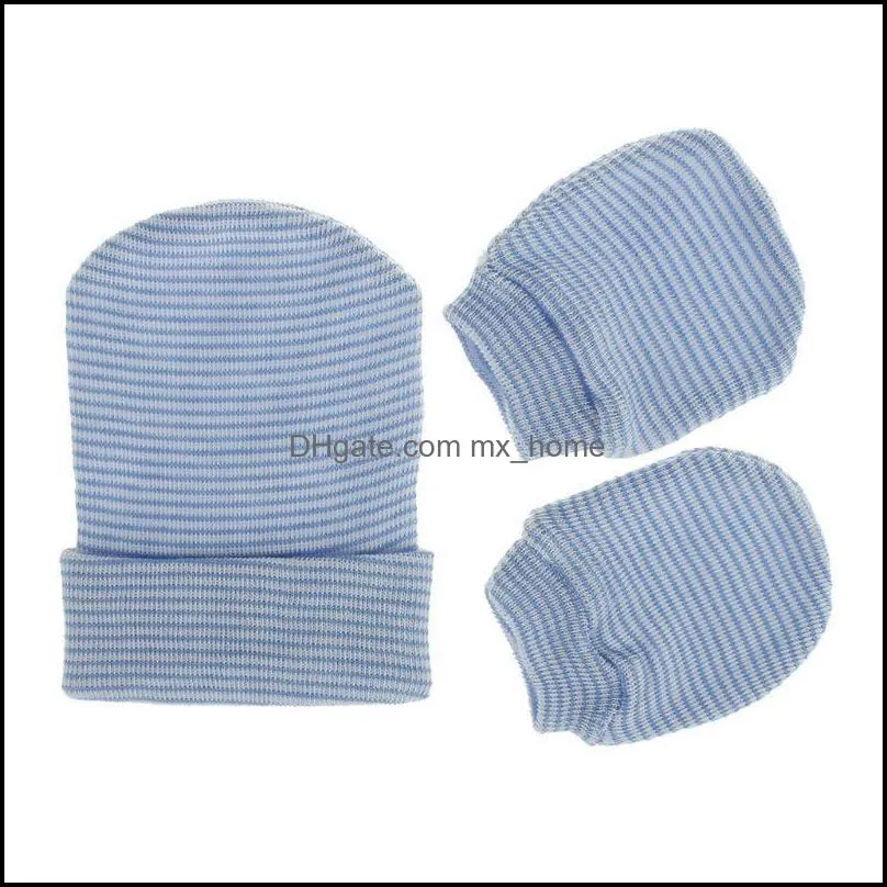 Born Hat Infant Baby Cap And Mitten Set Soft Cute Nursery Beanie 40JC Caps & Hats