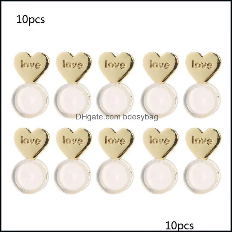 Stud 10Pcs Heart Love Earring Lifters Adjustable Hypoallergenic Support Backs PXPB