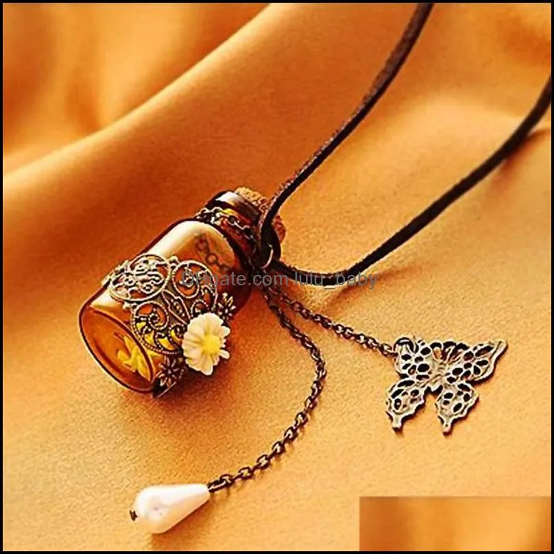 Pendant Necklaces Pendants Jewelry Glass Bottle Aromatherapy Essential Oil Diffuser Necklace Locket With 24 Chain And 3 Washable Ne577 85 From Lulu baby 1.61 DHgate.Com