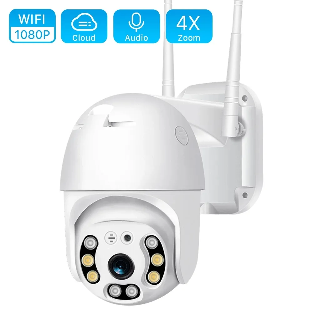 5MP WiFi PTZ IP-kamera utomhus 3MP 1080mp 4x ZOOM Tvåvägs ljud WIFI IP-kamera Auto Tracking Color IR Night Vision CCTV-kamera