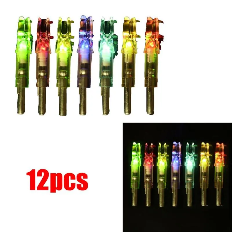 12pcs 자동 LED 조명 화살표 빛 nocks 꼬리에 대 한 석궁 화살표 6.2mm