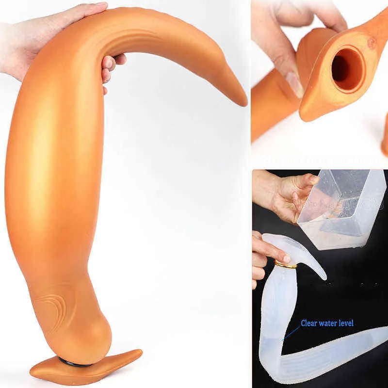 NXYアナルおもちゃセックスショップ新しいシリコーン中空プラグ長い巨大なお尻巨大な膨脹可能な膣Anus拡張器の大人のおもちゃ男性女性ゲイ1125