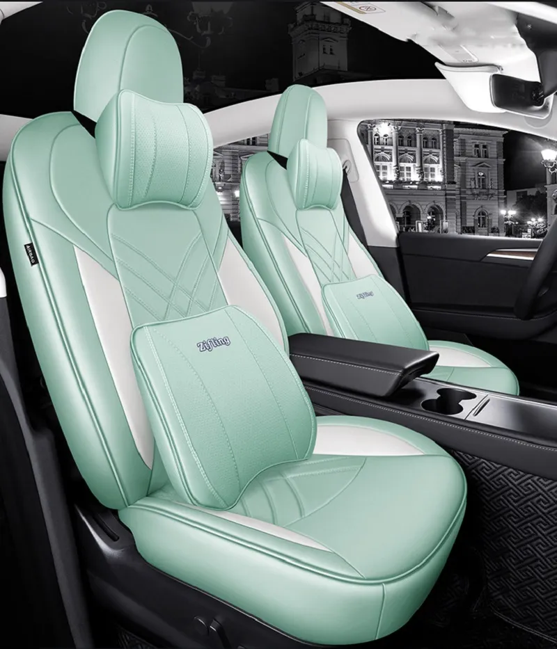 Autozubehör Sitzbezug Für Tesla Modell Y / S Dauerhafte Hochwertige Leder  Universal Fünf Sitze Set Kissen Einschließlich Vorder Und Hinterdeckungen  Voll Bedecktes Design Grün Von 244,34 €