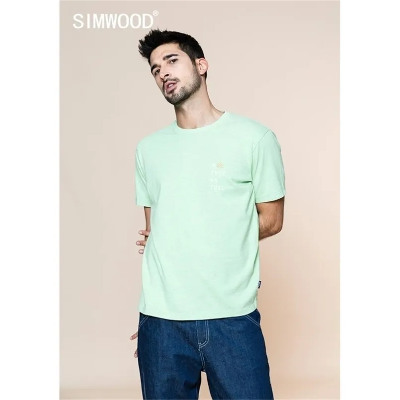 T-shirt estate Uomini Lettera Stampa morbida 210g 100% Cotone Top Comfortable TEE Plus Size Brand Abbigliamento 210716