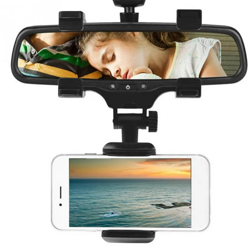 2021 Universal Car Rear View Mirror Holder For Auto Truck Adjustable Rearview Mirror Mount Phone GPS Clip Holder Stand