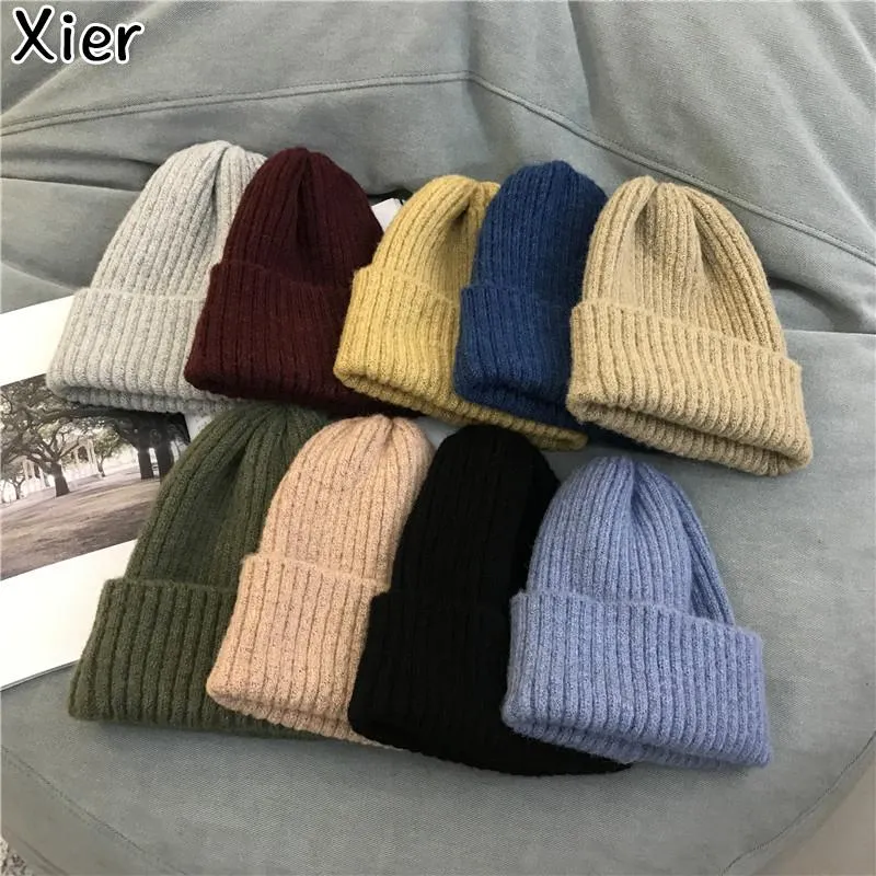 Bérets Fashion Pure Color Light Board Woolen Men and Women Edge Curled Edge Cabinet HOODED SIMPLE HARAJUKU AUTUMNE HIVER FEMMES FEMMES