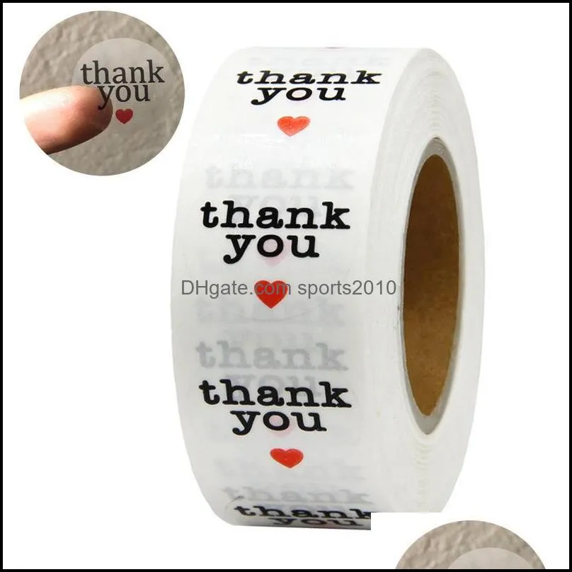 500pcs/roll Transparent Thank You Stickers Waterproof Adhesive Seal Labels For Gift Box Cake Packaging Self-Adhesive stickers