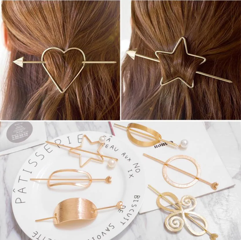 Epecket DHL Metal love star round hairpin insert comb hair insert hairpin DAFZ001 Hair Jewelry Hairpins
