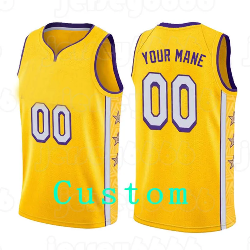 رجل مخصص diy تصميم شخصية جولة الرقبة فريق كرة السلة الفانيلة الرجال الرياضية زي خياطة وطباعة أي اسم ورقم S-XXL خياطة الأصفر