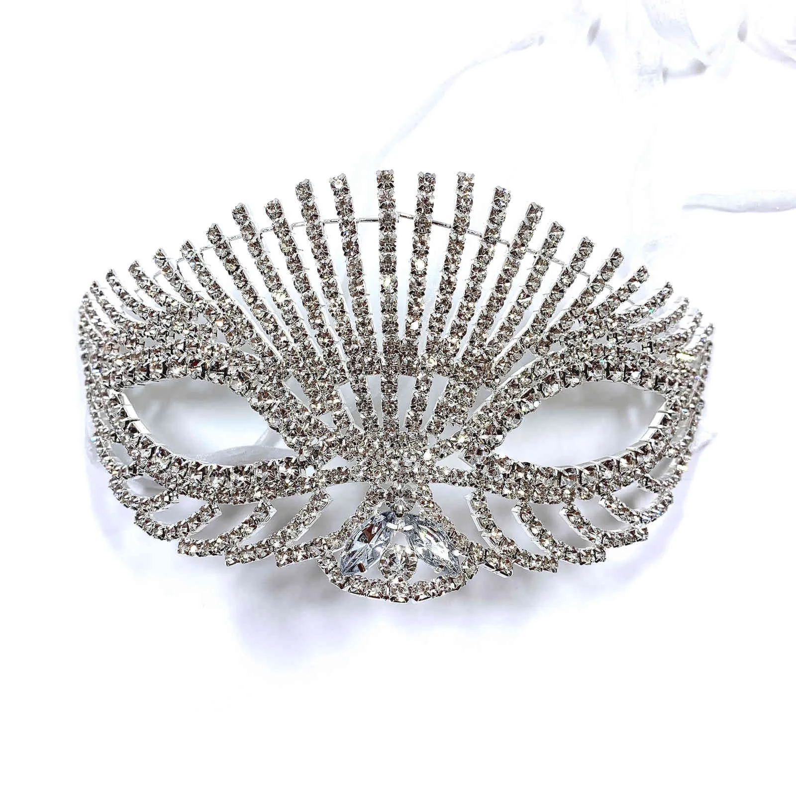 Lüks Moda Kadın Maske Noble ve Zarif Mizaç Yüz Takı Aksesuarları Rhinestone Kristal Parlak Kız Maskeleri