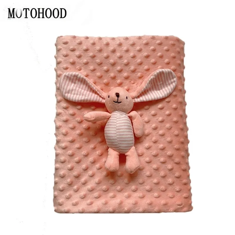 MOTOHOOD Double Layers Velvet Kids Blanket For Blankets Fleece Boys Girls Sleeping Bedding Swaddle Warm Baby Wrap 210309