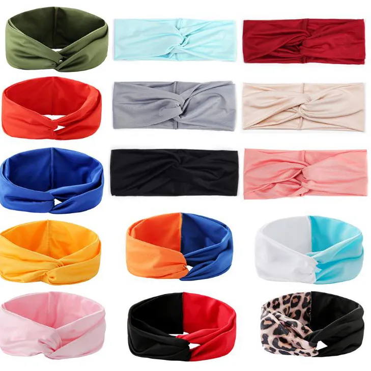 Frauen Turban Stirnbänder Niemand Twist Stretch Hairband Sport Yoga Headwrap Spa Kopfband Haarschmuck 20 Designs Optional BT6664