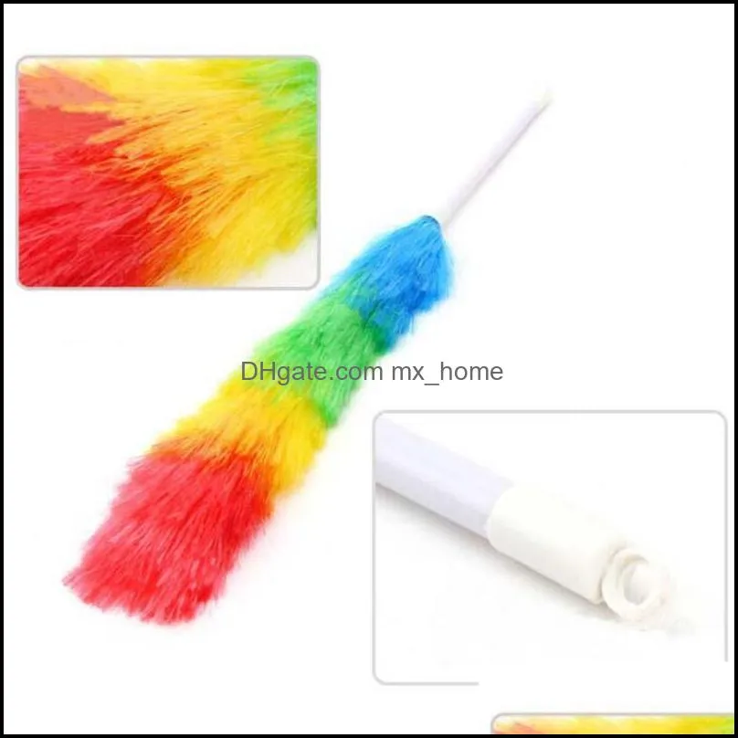 Microfiber Dust Multicolor Feather Duster Anti Static with Long Handle Feather Brush Car Cleaner Household Cleaning Tools