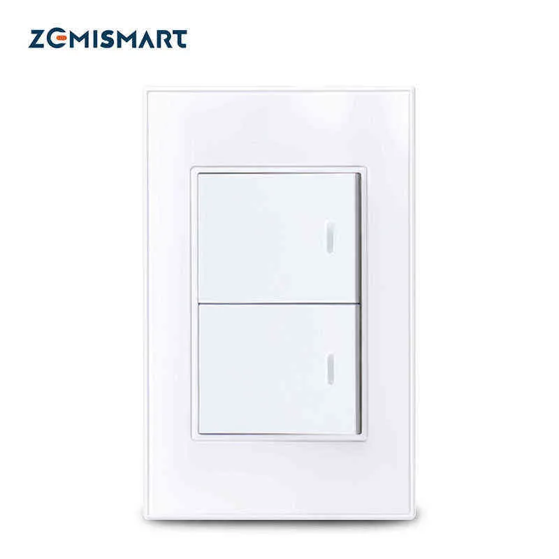 5PC Zemismart Zigbee 3.0 US Wall Light Switch Neutral Optional 1 2 3 Gangs Interrupter Tuya Smartthings App Alexa Google Home W220314