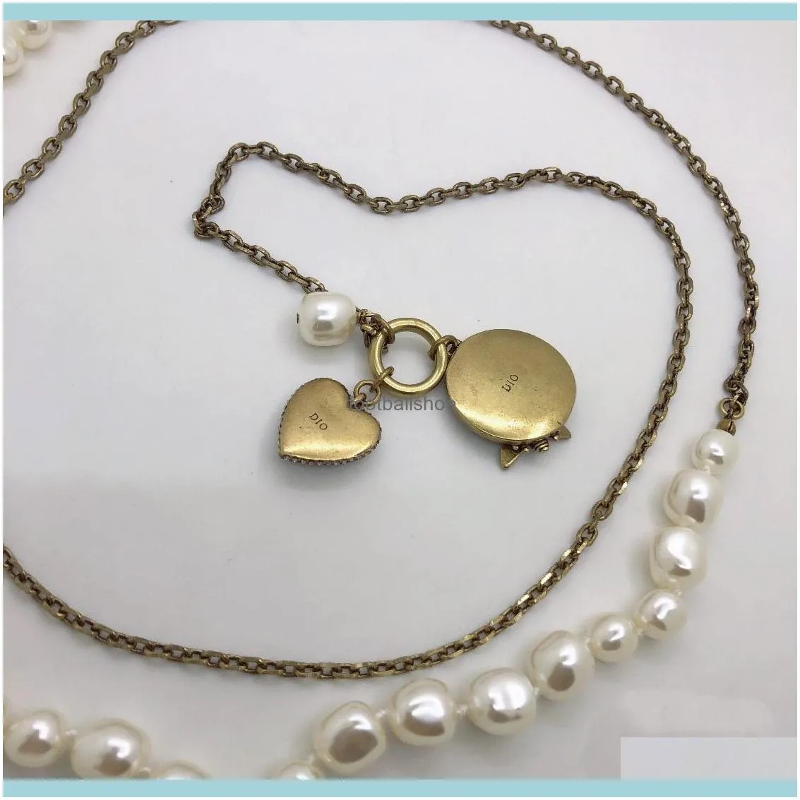 Luxury necklaces designer bronze vintage exquisite gift ladies diamonds pendant pearls party fashion AAAAA official reproductions hot brand with box