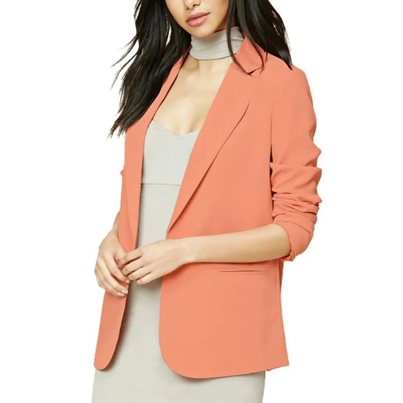 Ternos femininos Blazers Ladies Blazer Spring Autumn Mulheres causais Trabalho sólido coreano Use roupas elegantes e elegantes