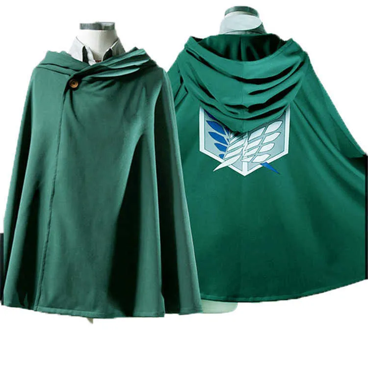 En vente Attaque d'anime sur Titan Cloak Shingeki no Kyojin Scouting Legion Aren / Levi Capes Cosplay Costume Y0903