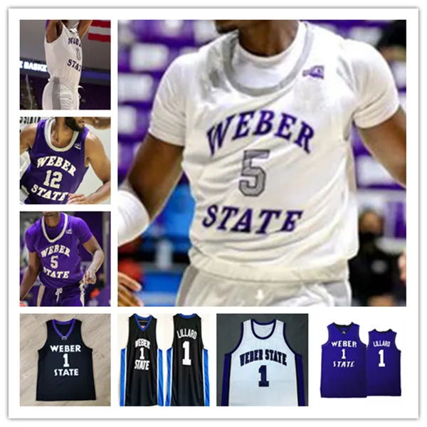 Camisas de basquete universitário personalizadas Weber State Wildcats Koby McEwen Dillon Jones JJ Overton Seikou Sisoho Jawara Damian Lillard Dontay Bassett Dyson Koehler Tew