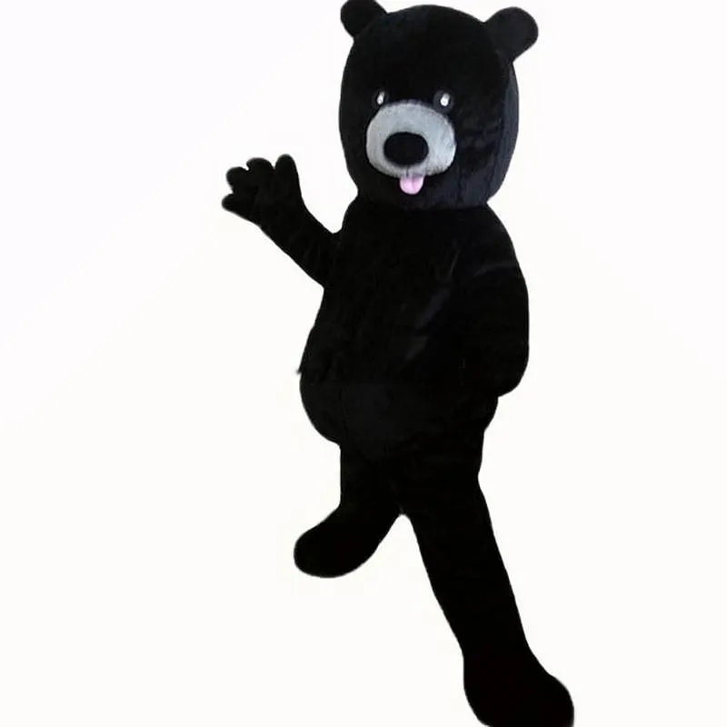 Högkvalitativ Hot Black Bear Mascot Kostymer Tecknad Karaktär Vuxen