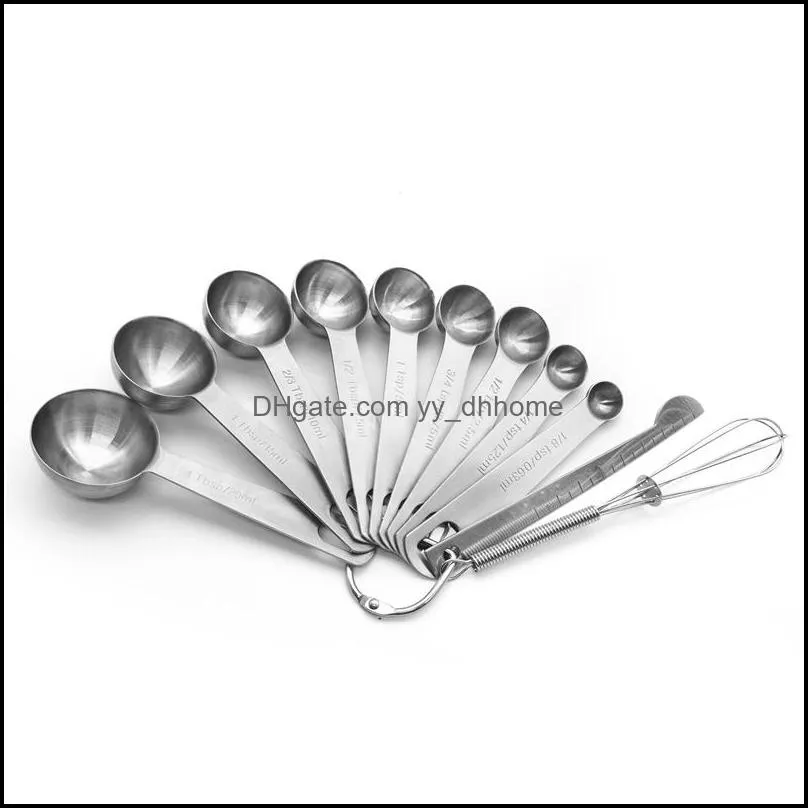 Premium Stainless Steel Measuring Spoons for Measuring Dry and Liquid Ingredients Bakery Tool For Kitchen Cooking and Home Baking