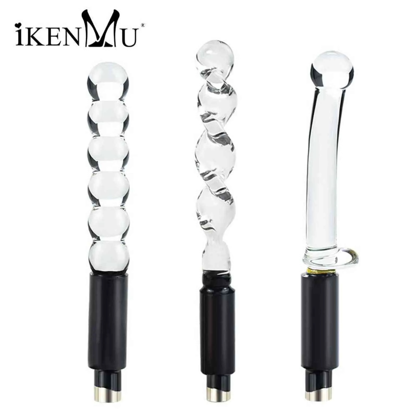 NXY DILDOS 3XLR Connectez-vous pour Sex MachineGun Matériau de verre Matériau Anal Perles Anal Pistolet Étendez Adaptateur Jouet Ikenmu Shop 1120